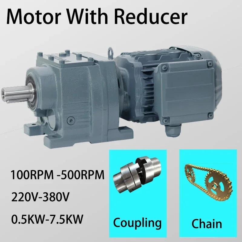 

2.2KW 3 Phase Asynchronous Electric Motor With Reducer 220V 380V Voltage Motor With 300RPM 500RPM Gearbox Low Speed Motors DIY