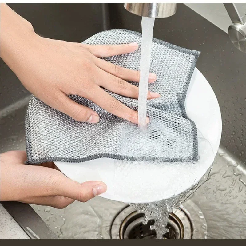 

Салфетка для чистки из сетки, универсальная, для кухонных смесителей, удаления чайных пятен, для микроволновых печей, газовых плит, для мытья посуды, абразивная губка, кухонное полотенце