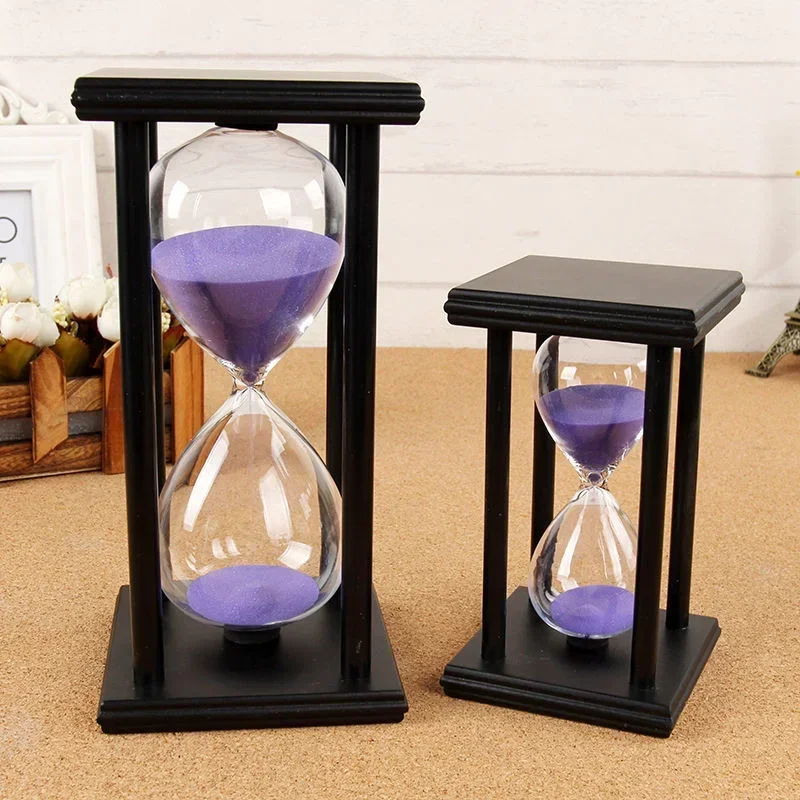 30/60 Minutes Hourglass Sand Timer Kitchen School Modern Wooden Hour Glass Sandglass Sand Clock Tea Timers Home Decoration Gift