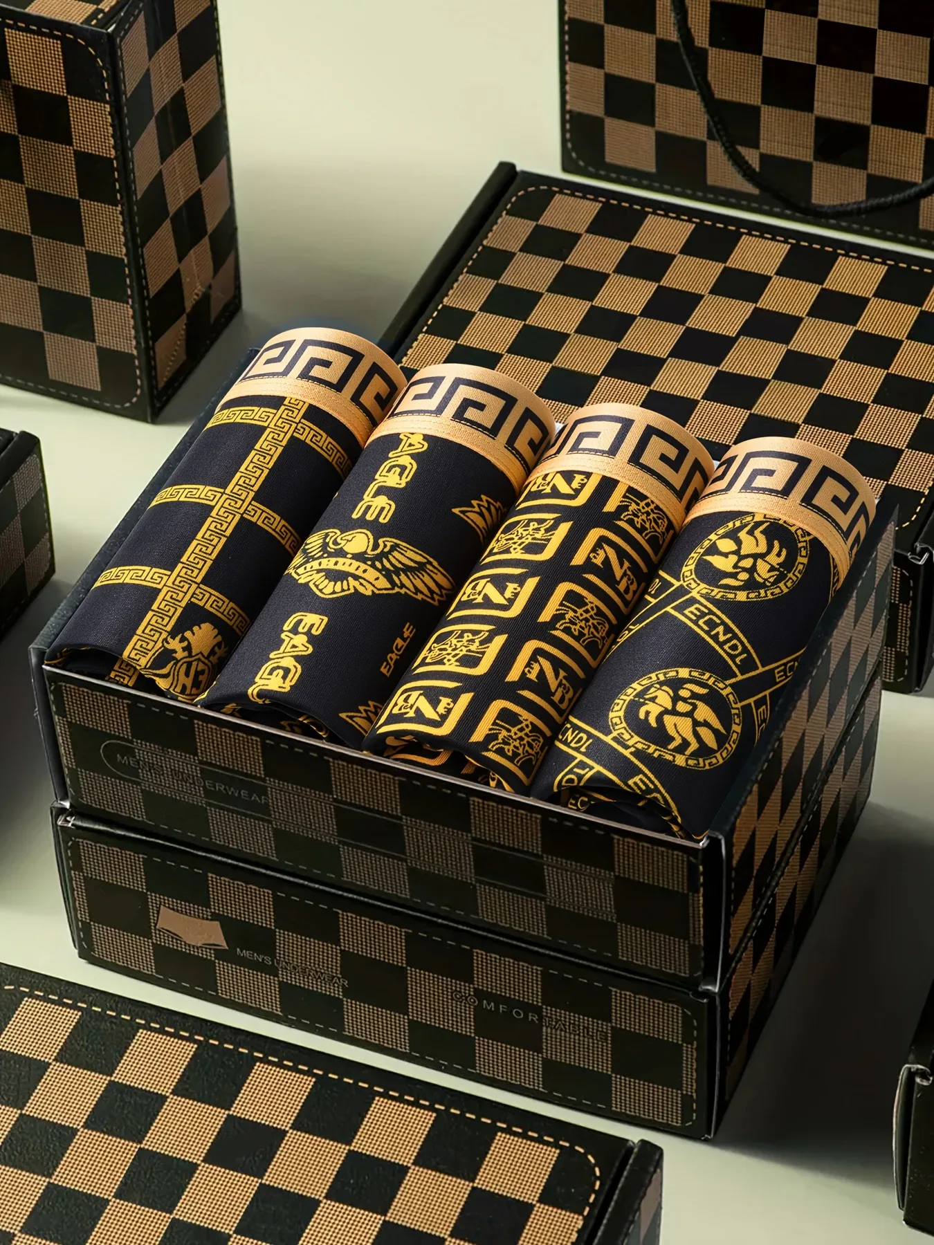 

Новый стиль: Набор из 4 мужских трусов-боксеров: сексуальные, антибактериальные, дышащие, с принтом, тонкие, с плоскими швами