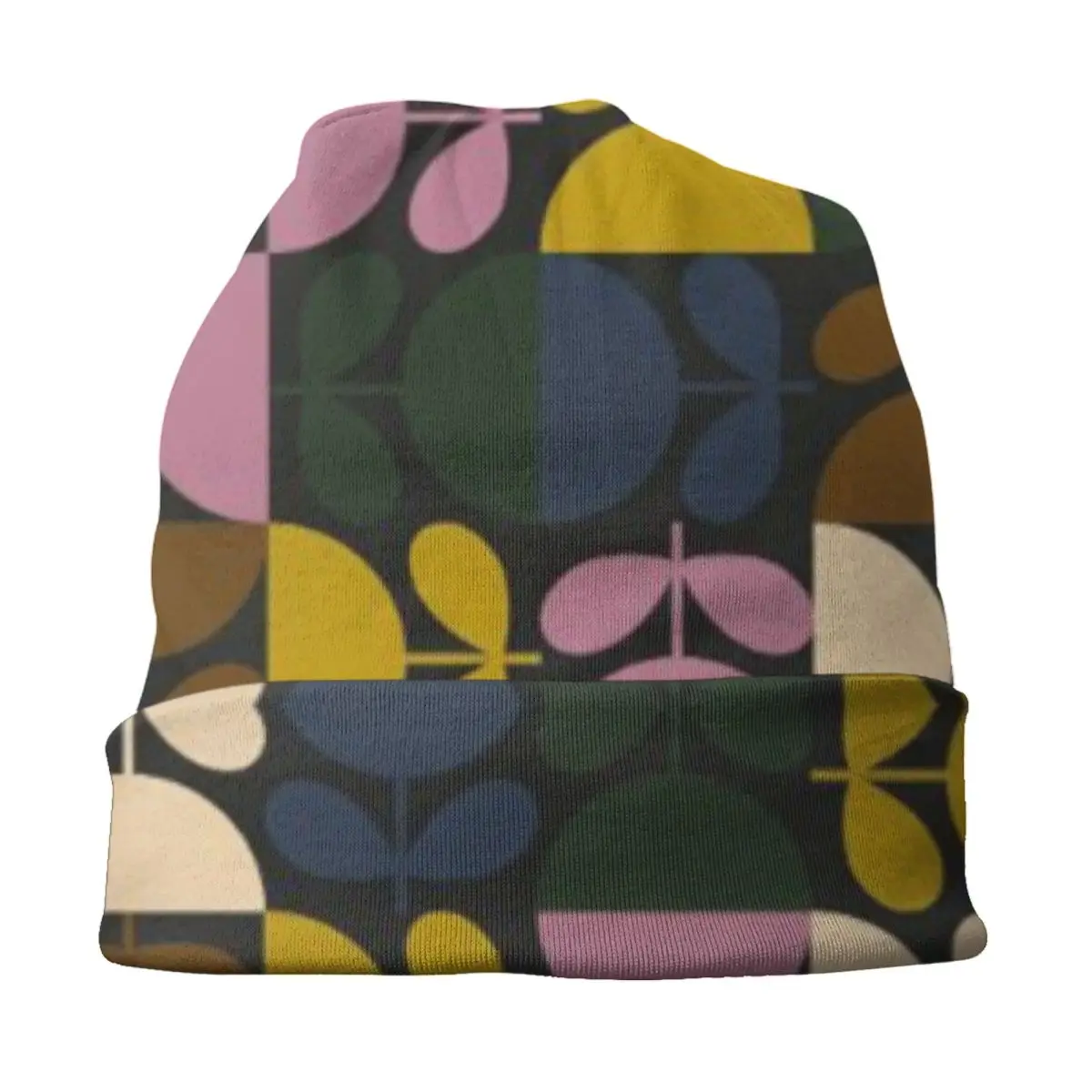 Orla Kiely Multi Stem Skullies Beanies Caps Unisex Outdoor Winter Warm Knit Hat Adult Abstract Scandinavian Floral Bonnet Hats