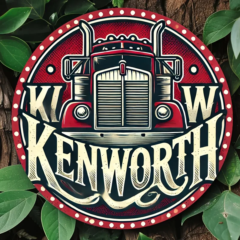 1 Stück Kenworth Vintage-Metallblechschild, 20,3 x 20,3 cm, Aluminium-Wanddekoration, künstlerische kreative Innen-/Außendekoration für Zuhause,