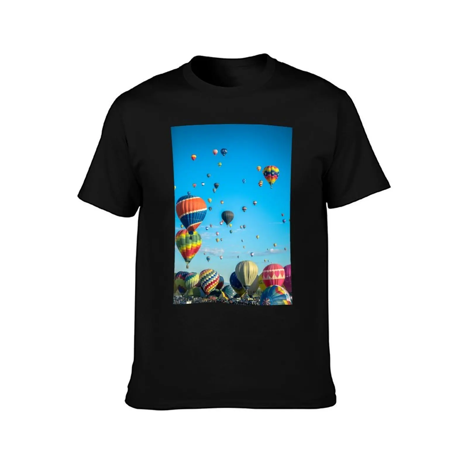 Albuquerque Balloon Fiesta Liftoff T-Shirt, Summer Casual Cotton Tee, Oversized Streetwear Tops, Vintage Graphic Print