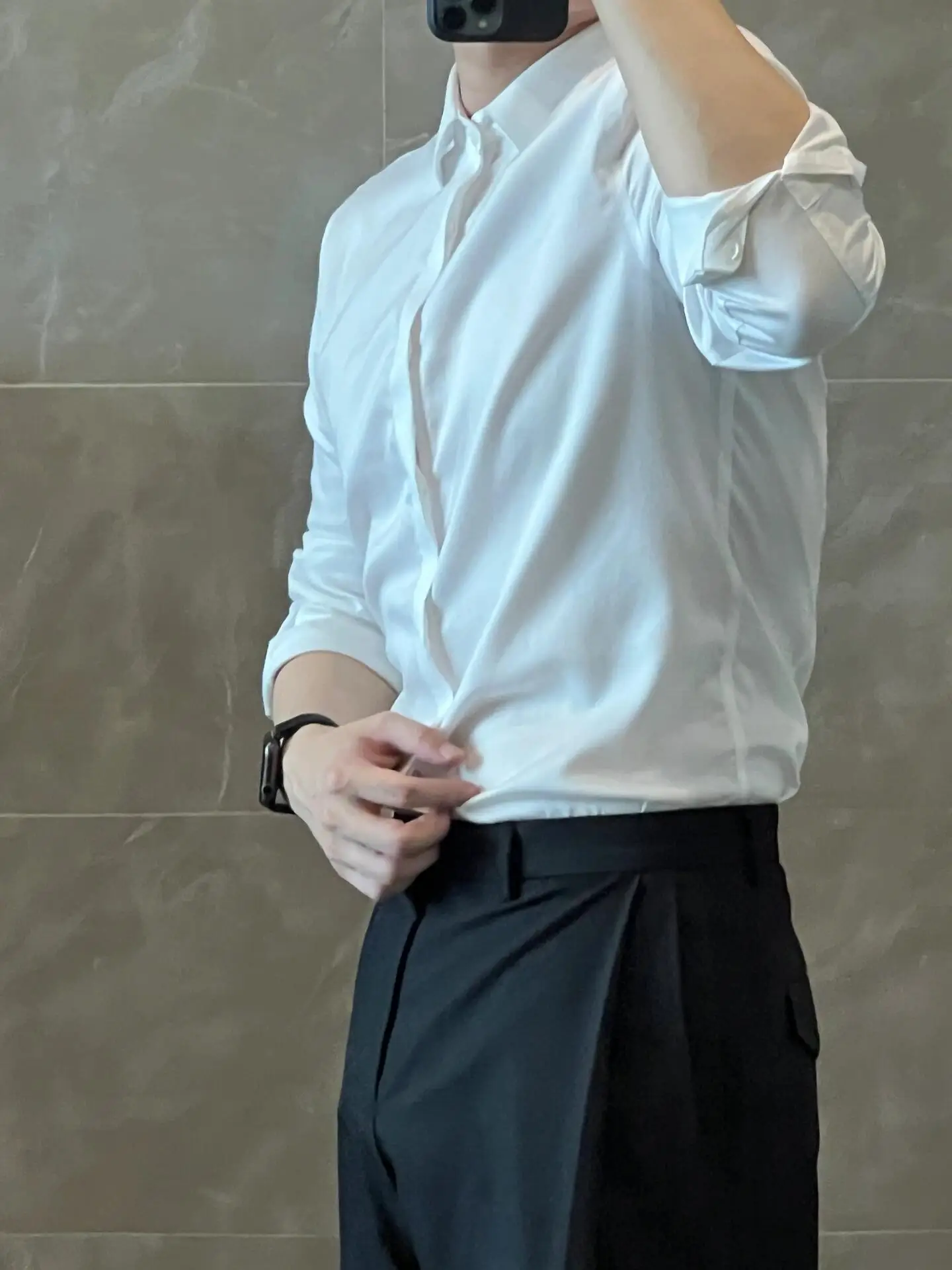 

White Long Sve Мужской повседневный костюм irt Busin Нижнее белье irt Ele Gentleman Sle Полиэфирное волокно Осенний сезон
