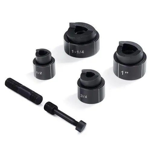 

Hydraulic Knockout Punch Driver Kit Hole Tool 4 Die 1/2", 3/4", 1", 1-1/4"