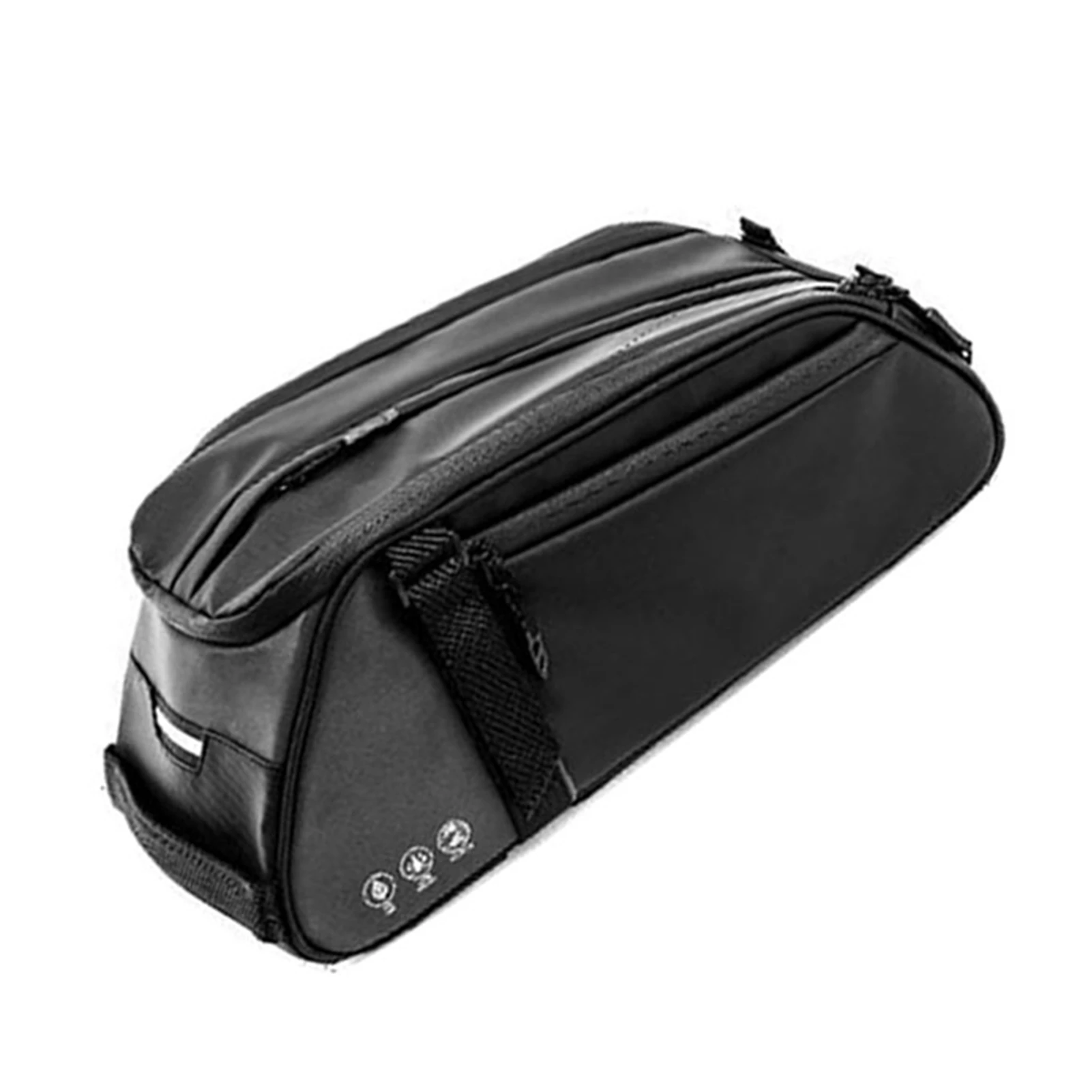 

Reflective Bike Rear Rack Commuter Bag 8L Capacity Bag Improve Visibility Water Resistant Oxford Cloth PU Leather Bike Trunk Bag