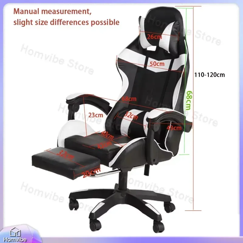 Ergonomic Gaming Chair with Footrest Height Adjustable Racing Style Computer Chair for Gamers Office Desk Chair with Lumbar view 4