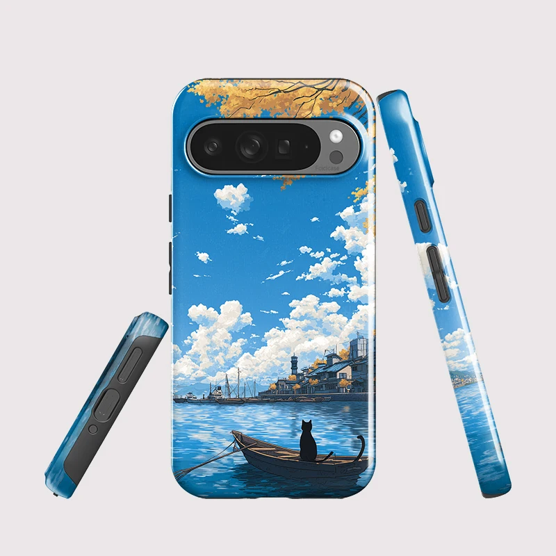 Fcicicase Shockproof Phone Case For Google Pixel 10A 8 9 Pro 7A 8A 10 9 Pro XL Cute Cat Boat Pattern Dual Layer Back Fundas - view 2