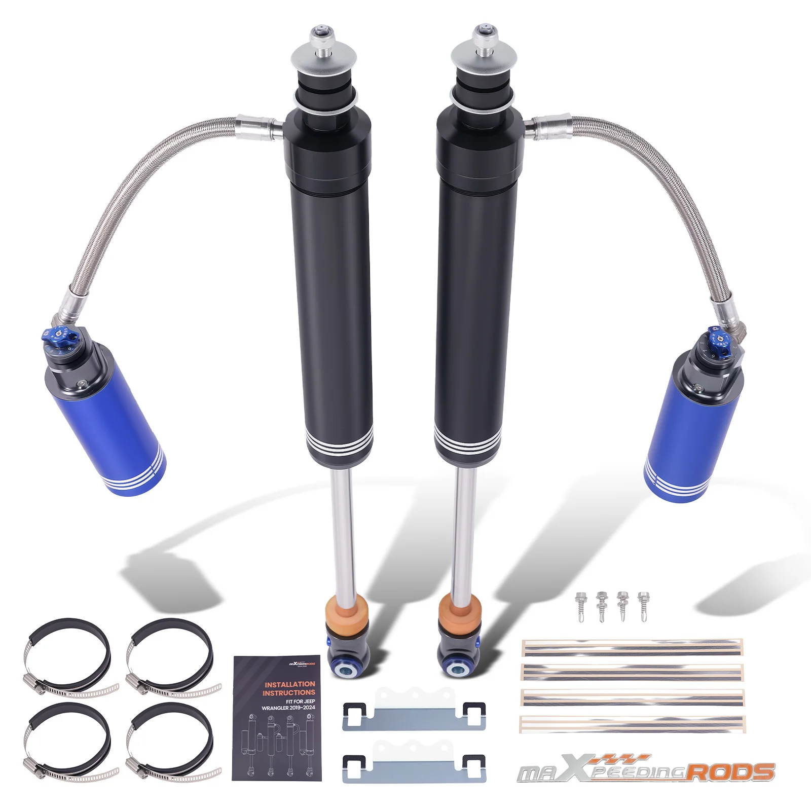 

MaXpeedingrods X3 Series 4-6 Inches Front Shock Absorber & 10 Way Damper Reservoir for Dodge Ram 1500 2500 2006-2013 4WD