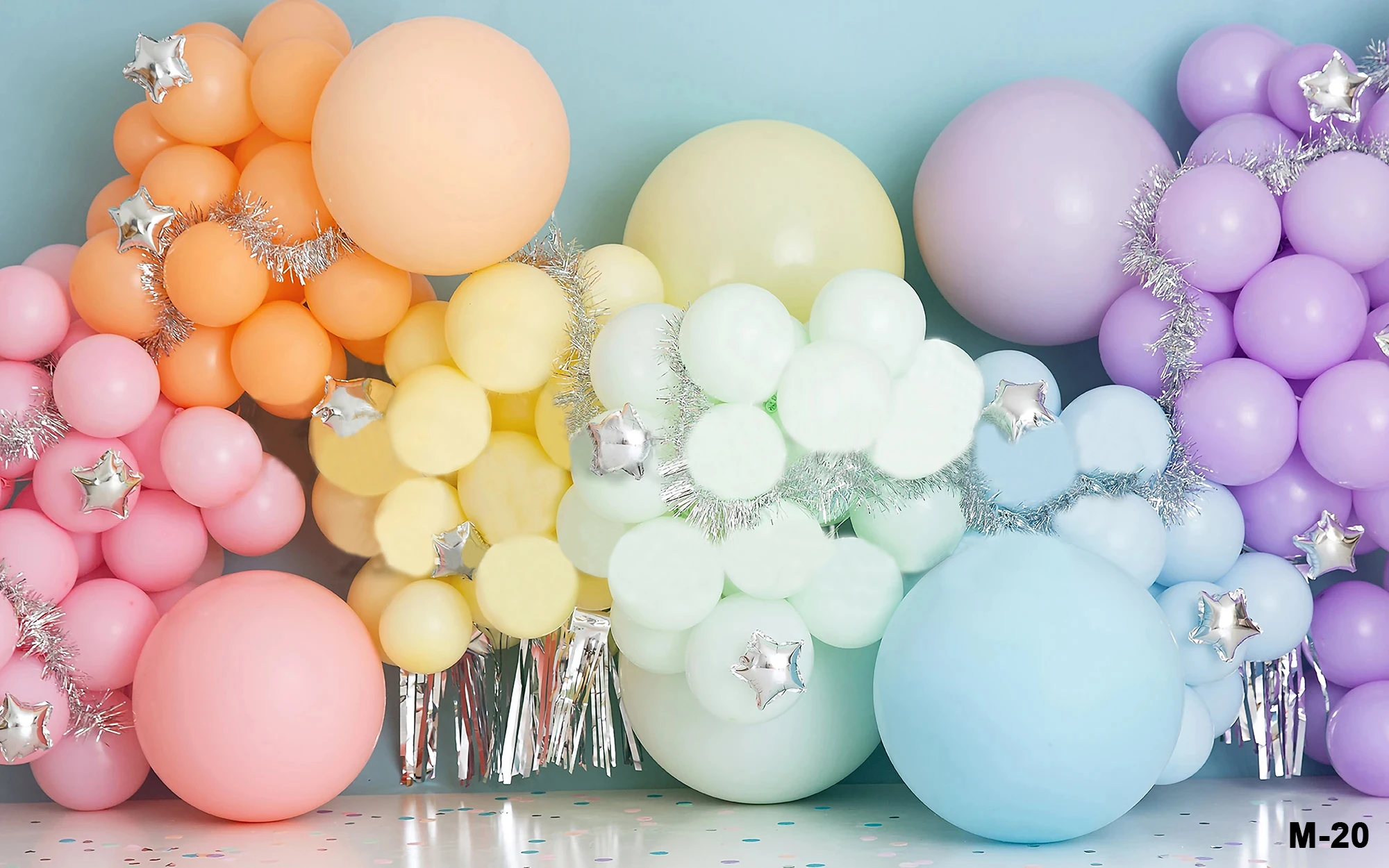 Balloons Colorful Birthday Baby Portrait Flowers Decor Custom Backdrops Studio Banner Wedding Party Background Photocall Props