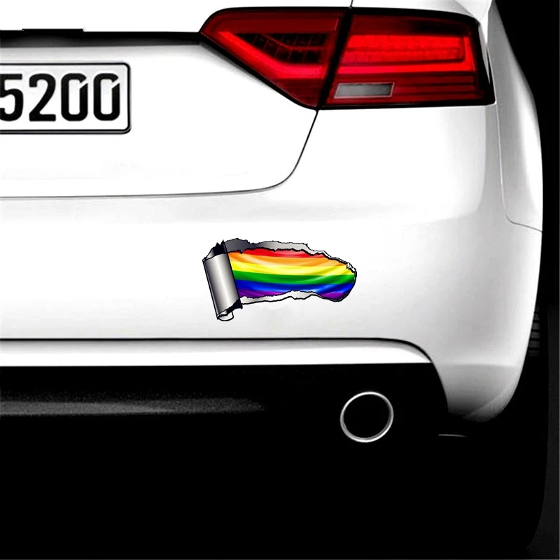 V104# Car Sticker LGBT Gay Pride Rainbow Flag Waterproof Vinyl Decal Car Accessories Pegatinas Para Coche DIY Car Styling