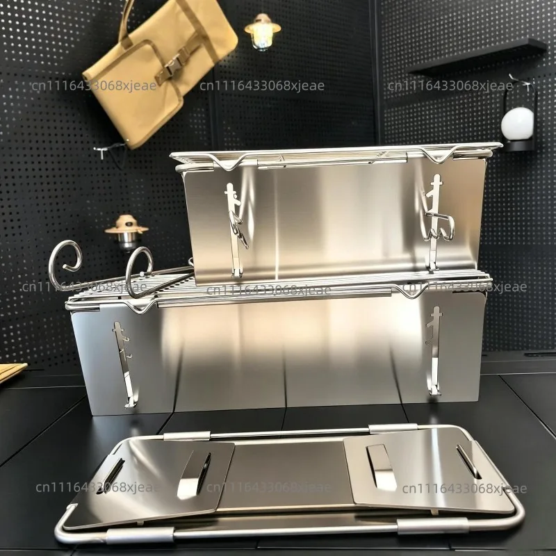 Stainless steel folding barbecue grill is convenient to store barbecue in one second, a must for camping