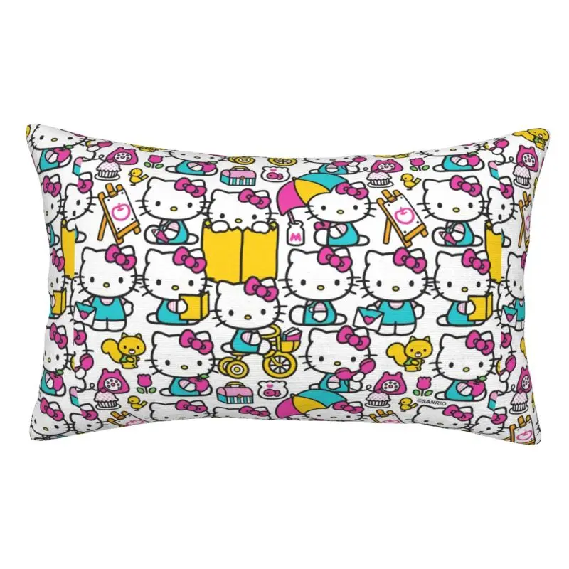 Custom Nordic Style Hello Kitty Cartoon Cushion Covers 75cm x 50cm Polyester Throw Pillow Case for Bed Sofa Rectangle Pillowcase