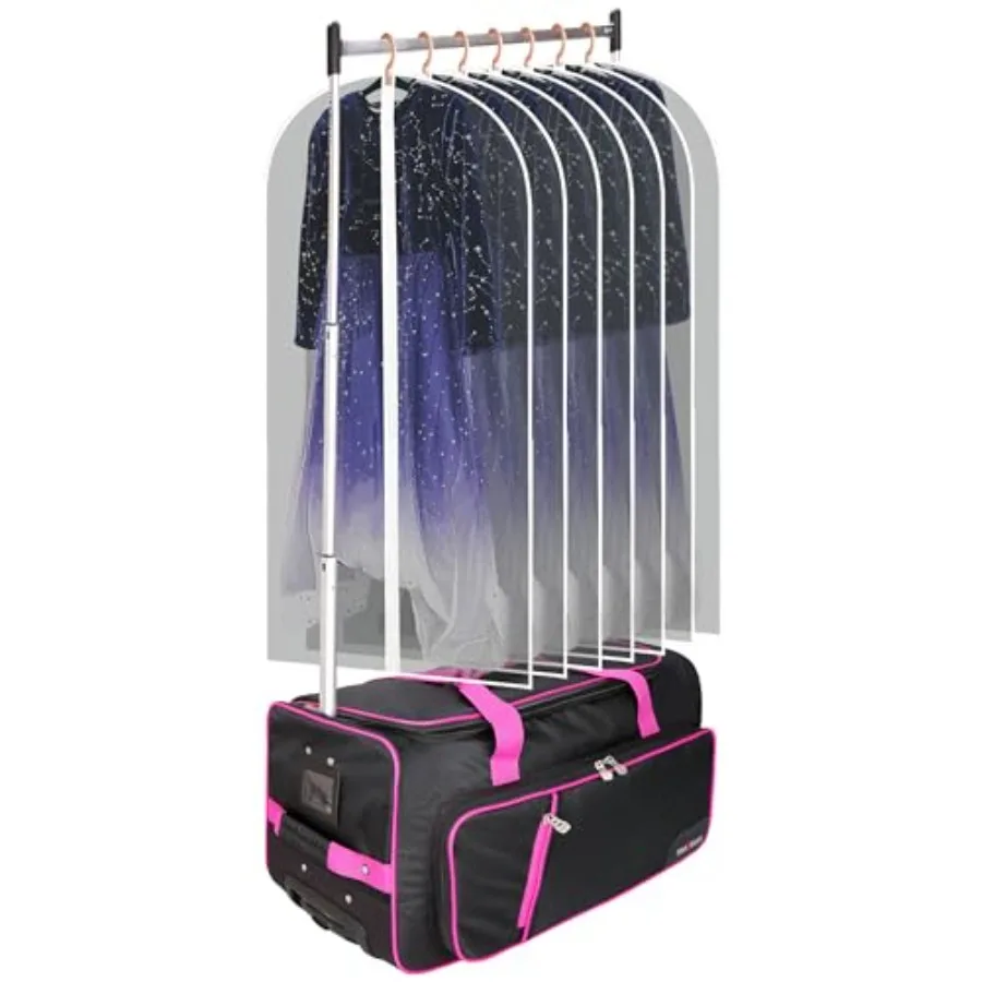 

Dance Bag With Garment Rack23inch Dance Competition Garment Bags with Clothes rack Suitcase Rolling duffle For Travel Wheeled D