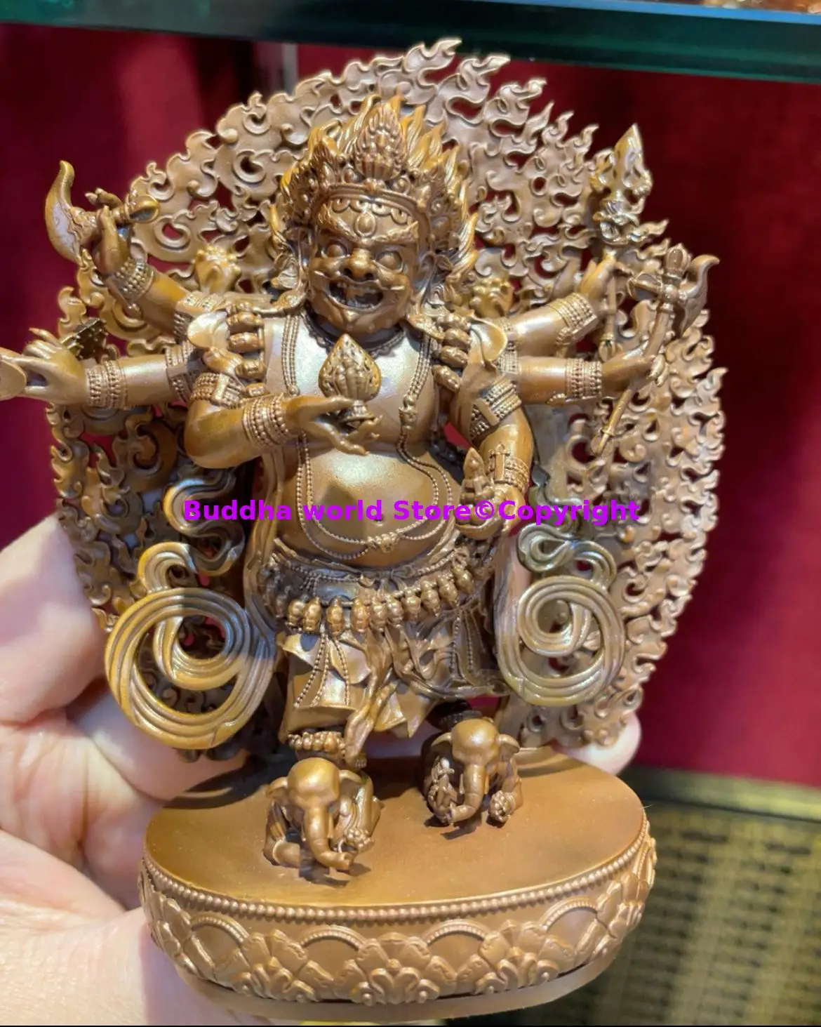 TOP white six-arm Mahakala COPPER buddha statue high quality tibet buddhist altar supplies HOME family temple buddhist worship