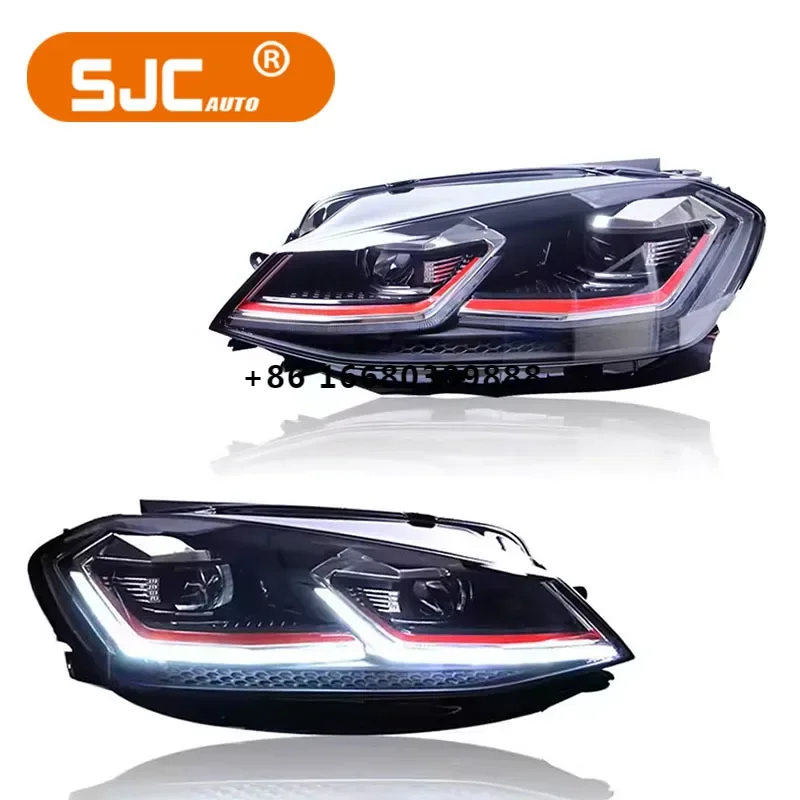 SJC Headlights for  Golf 7 Head Lights for VW Golf 7 Golf 7.5 LED Car Accessories Auto DRL Head Light High Low Beam