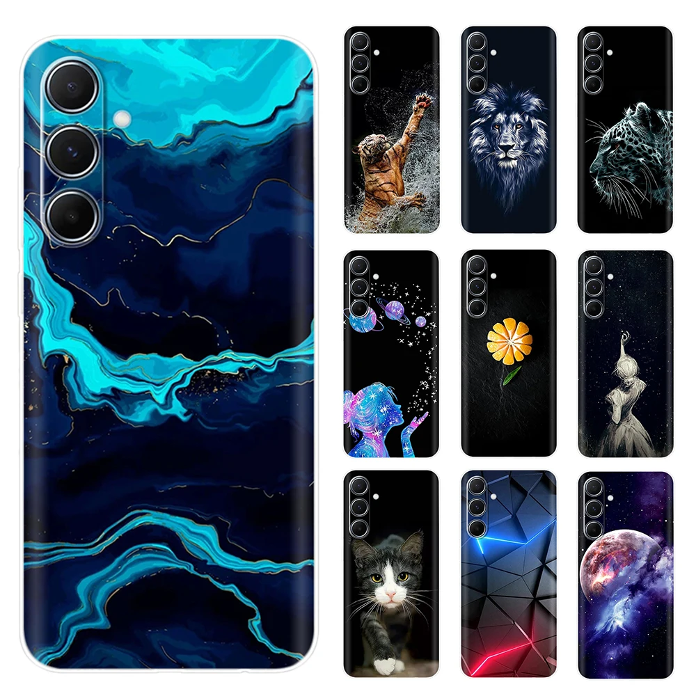 Funda de 6,7 pulgadas para Samsung A36 SM-A366E, Fundas traseras de silicona suave con flores pintadas a la moda para Samsung Galaxy A36 5G A366, Fundas