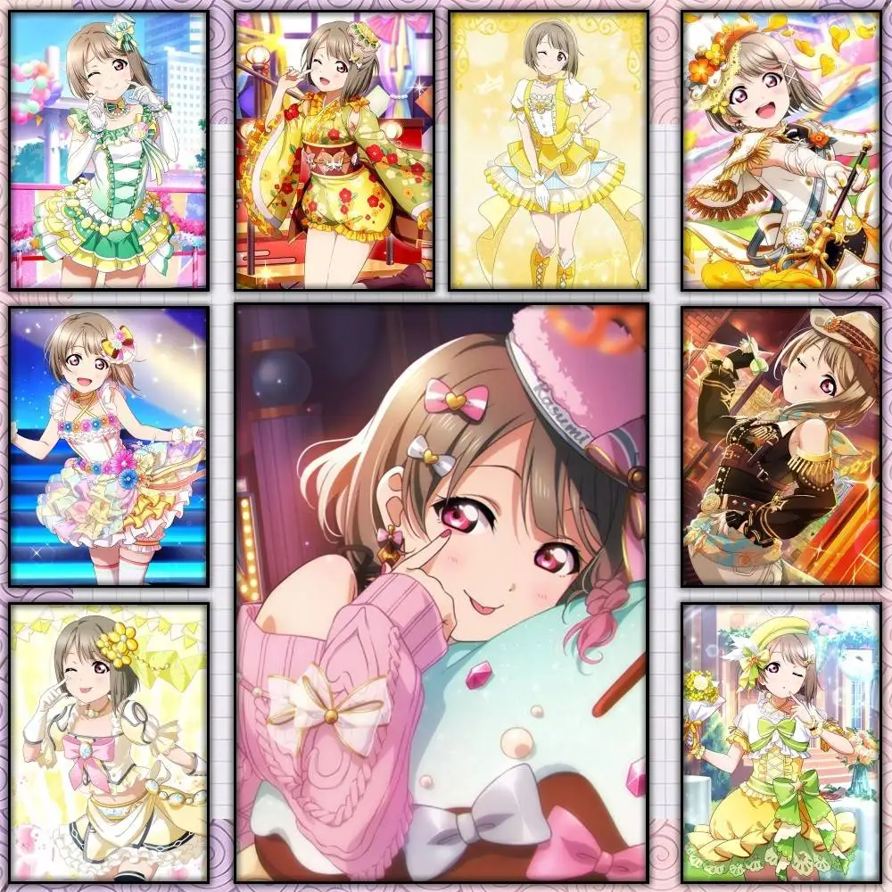 Love-LIVE k-Kasumi N-Nakasu  Poster Self-adhesive Art Waterproof Paper Sticker Coffee House Bar Room Wall Decor