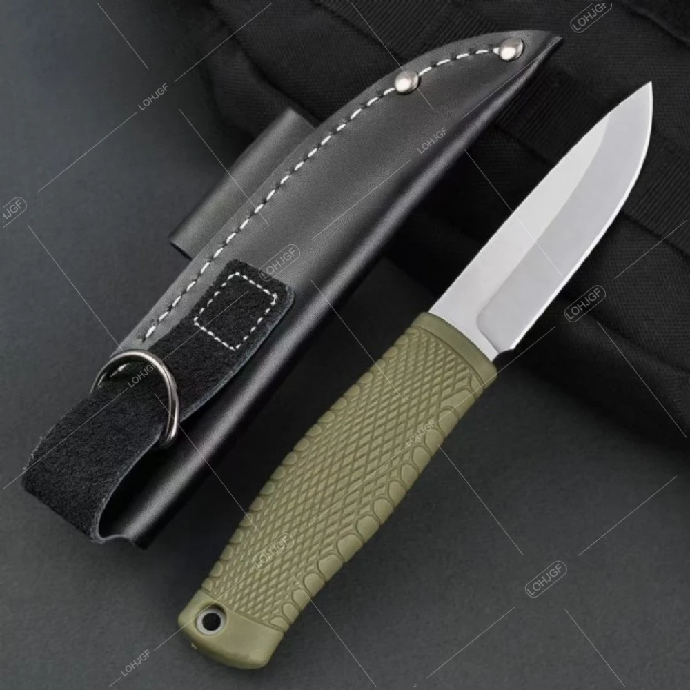 Lightweight Puukko 200 Fixed Bushcraft Knife Multi-functional Fruit Paring Tools Portable Outdoor Fishing Straight Knives with Leather Sheath
