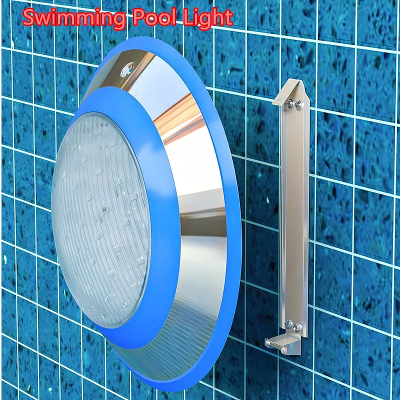 24W RGB Underwater Swimming Pool Light Stainless Steel Waterproof IP68 Wall-mounted Controller Box Remote Included for Pool Lamp