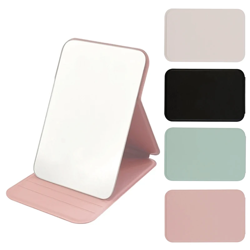 Desktop Foldable Cosmetic Mirror Simple Portable Handheld Makeup Mirror Easy To Carry Travel Makeup Mirrors Pocket Mirrors