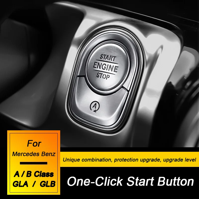 메르세데스 벤츠 A B 클래스 W177 W247 GLA GLB H247 X247 gla250 용, 자동차 원 클릭 시동 정지 스위치 단추 커버 장식 스티커