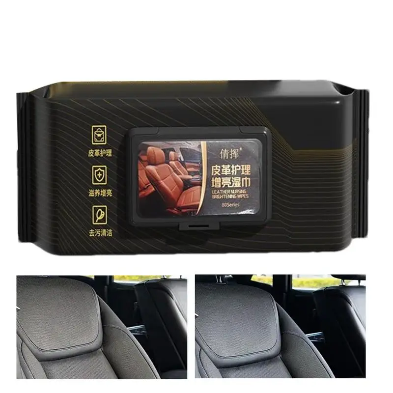 

Car Leather Cleaner Multipurpose Leather Seat Cleaner Car Leather Wipes Practical Car Cleaning Wipes Leather Couch Cleaner For