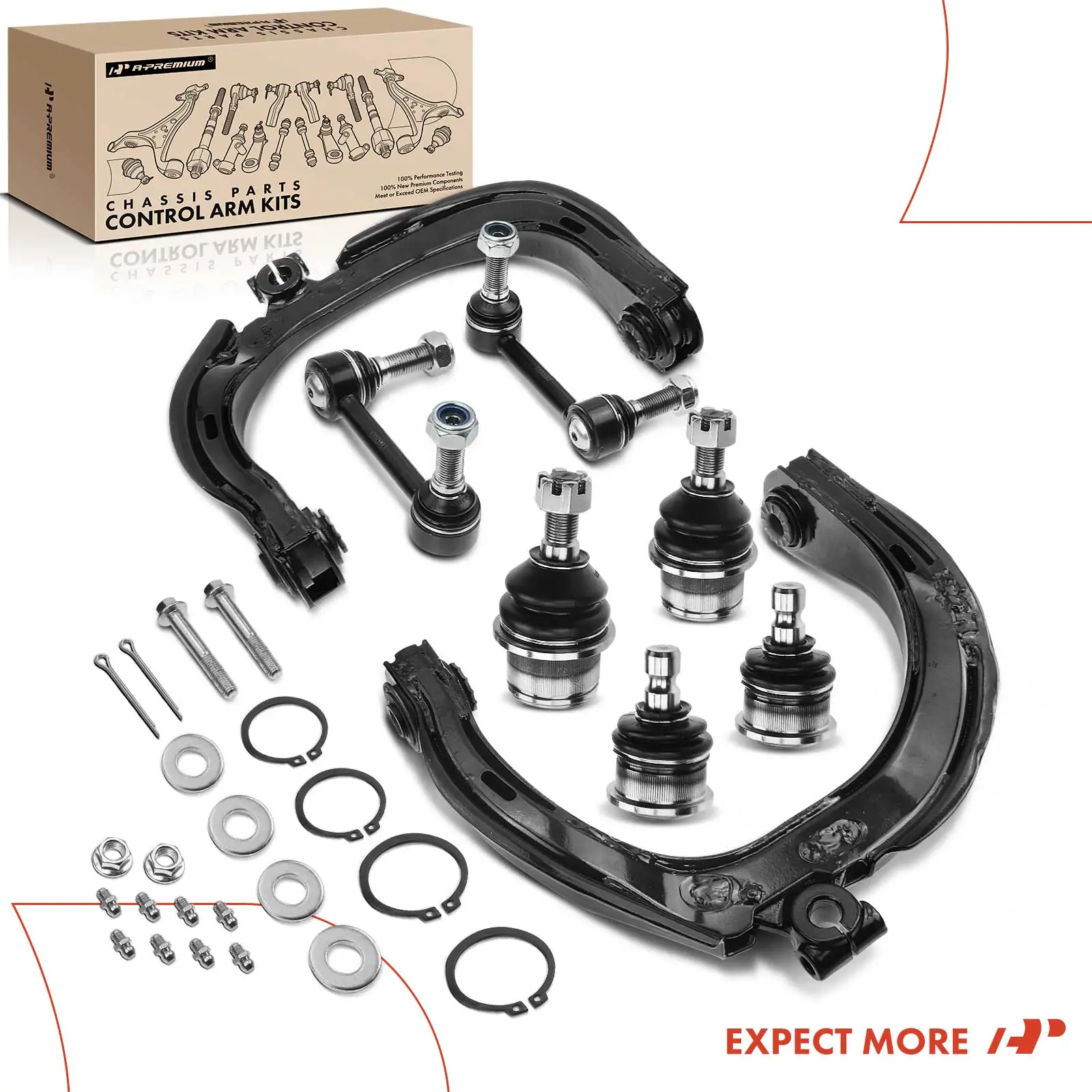 A-Premium 8x Front Control Arm Ball Joint Sway Bar for GMC Envoy 2004-2007 Envoy XL 2004-2006 Saab 9-7x 2005-2009 Buick Rainier