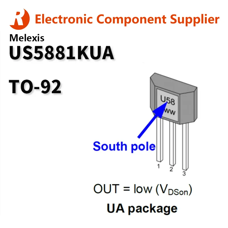 10Pcs/Lot Melexis US5881KUA US5881 U58 TO-92 Unipolar Hall Switch Sensor New Original IC Automotive Consumer Solid-state Chip