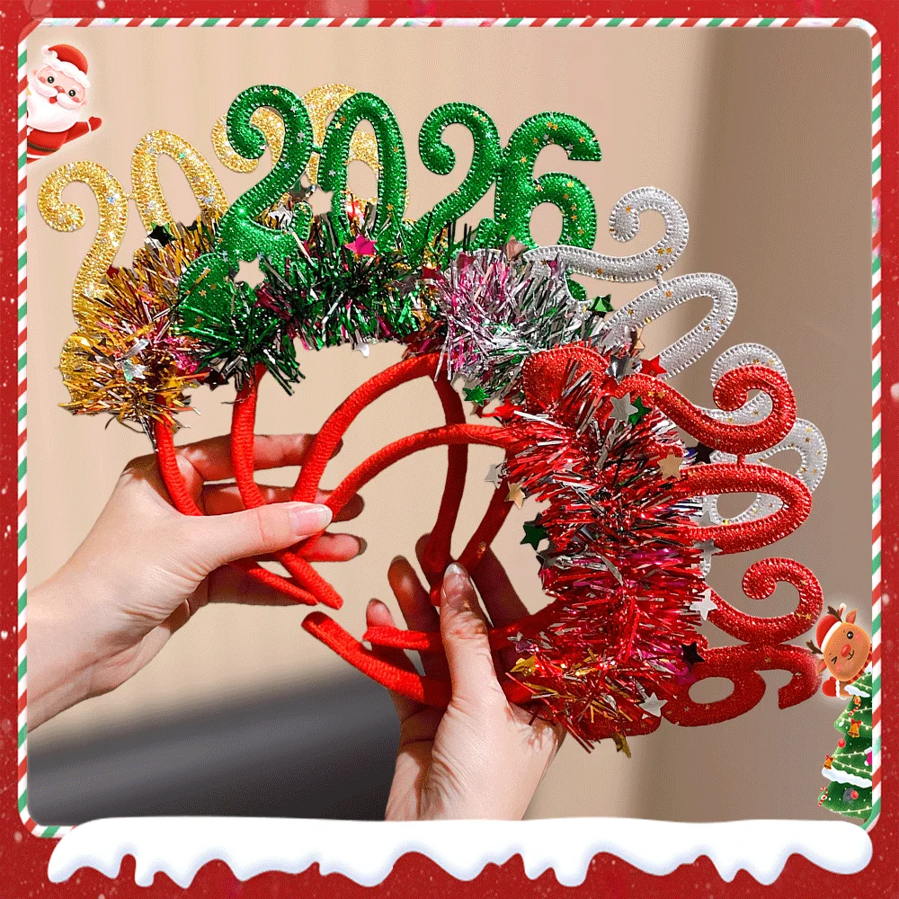 2026 السنة الجديدة متعدد الألوان هيرباند احتفالي حفلة ملحق التصميم الشخصي عطلة جو محسن فكرة هدية