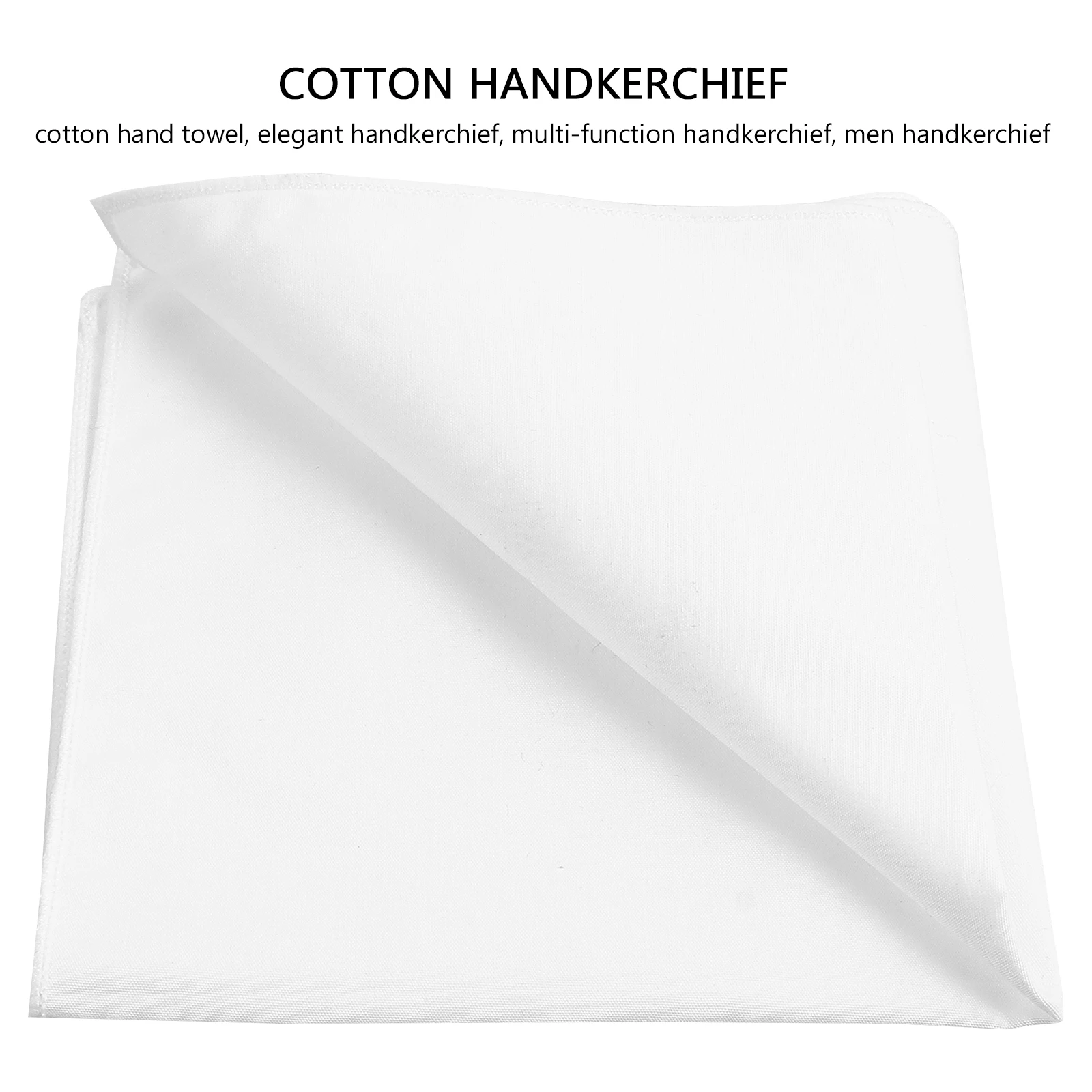 

1Pcs Men Cotton Handkerchief Simple White Square Sweat Absorbent Multi Function Pocket Towel Handkerchief
