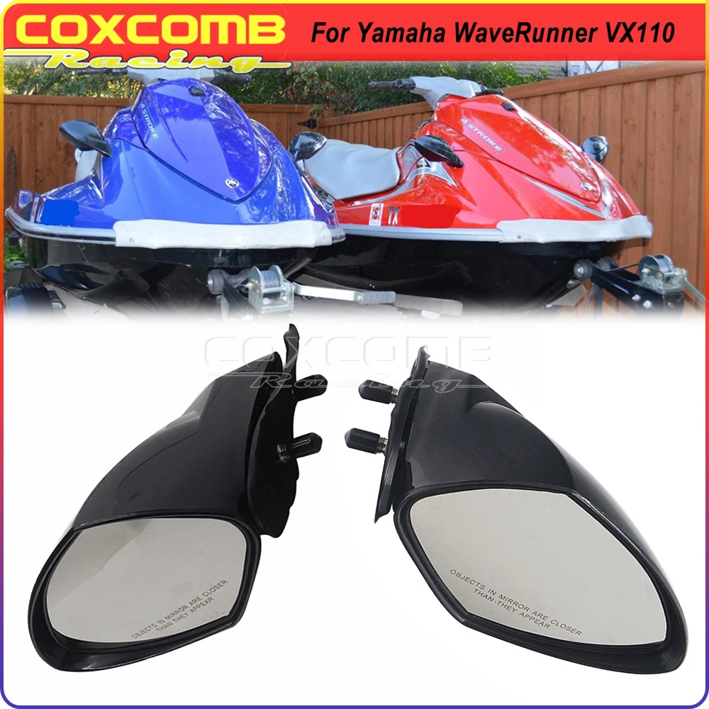 

For Yamaha Waverunner VX110 EX R Deluxe Sport Cruiser Left&Right Motorboat Black Side Rearview Mirror Jet Ski Back View Mirrors