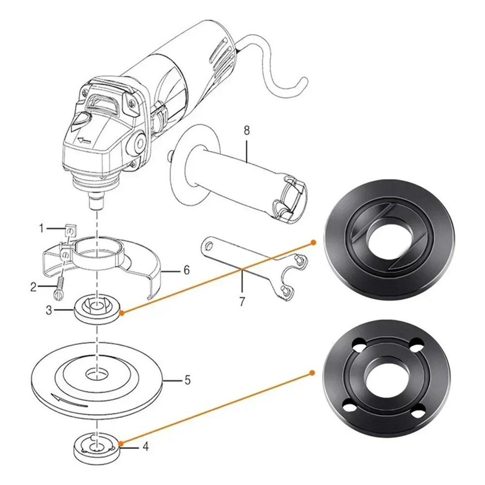 Imagem -03 - Rosca 811 Ângulo Moedor Flange Porca Chave Kit Moedor Acessórios w Ferramenta de Porca de Bloqueio para Bosch Makita. M16