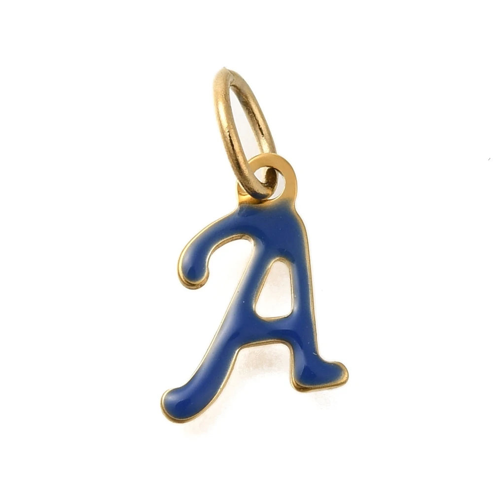 1Set Letter A~Z Pendants 304 Stainless Steel Enamel Initial Alphabet Charms for DIY Necklace Bracelet Crafts Jewelry Making