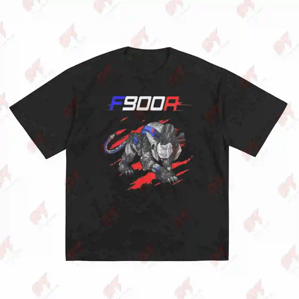 F900R Panther Motorcycle Logo Short Sleeve Tee 100% Cotton T-Shirt