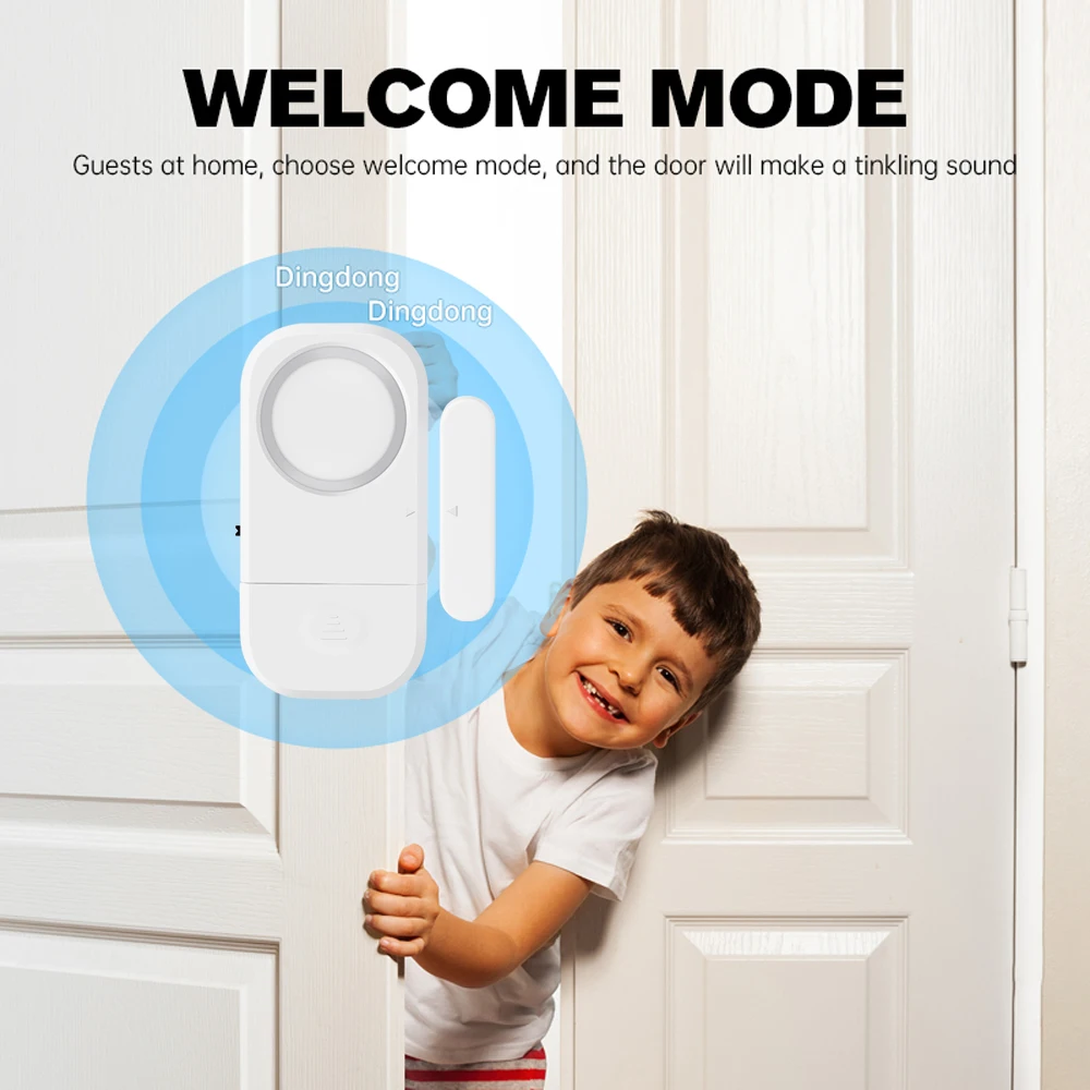 130DB Door Opening Sensor Doorbell Time Delay Door Alarm Anti-theft Door Window Security Alarm Refrigerator Alarm Door Sensor