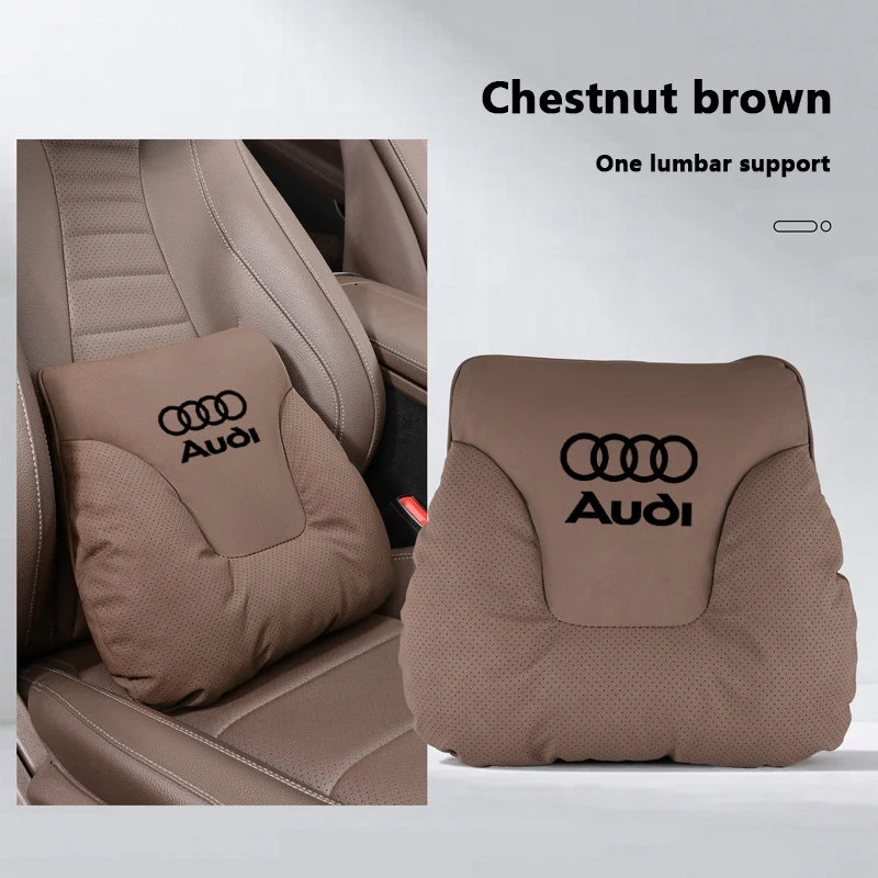 

Velvet Lumbar Support Pillow for Audi Headrest Cow Horn Design Neck Pillow for A3 A4L A5 A6L Q3 Q5 Q7 Seat Accessories