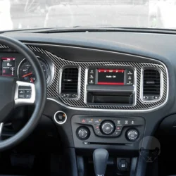 For Dodge Charger 2011 2012 2013 2014 Carbon Fiber Sticker Radio Shift Door Lift Panel Cover Car inside Trim Accessories