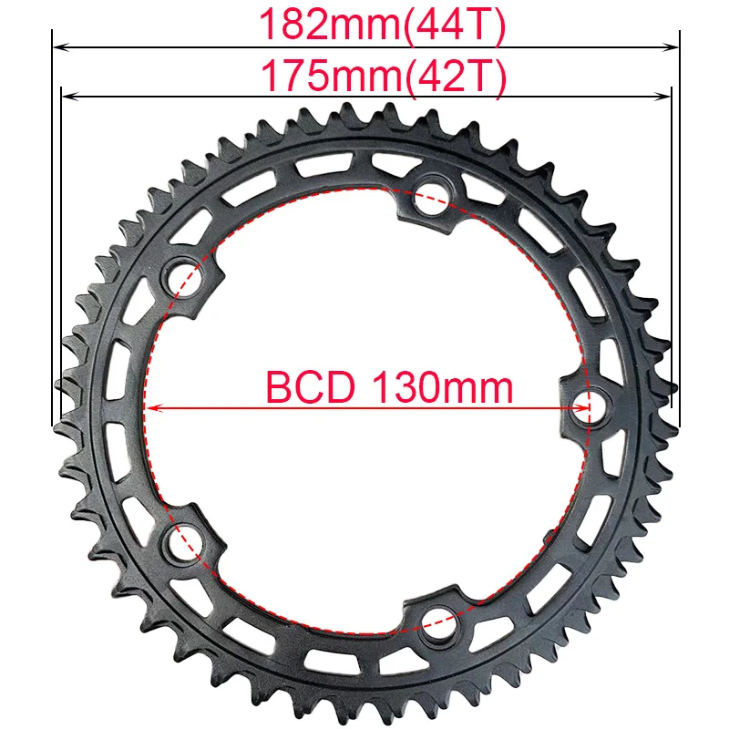 Fixed Gear 130BCD 165mm Bicycle Crankset Square Taper Hole Racing Retro Single Speed Crankset 42T 44T Chainring Bike Crank Arm