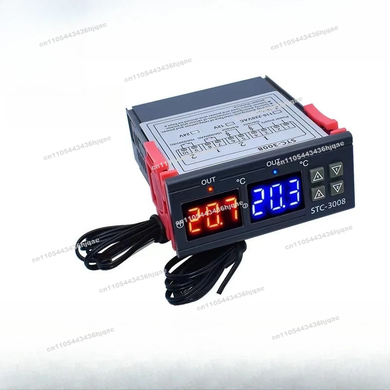 STC-3008 Computer Digital Display Intelligent Dual Control Electronic Thermostat Dual Display Dual Temperature, Adjustabl Switch