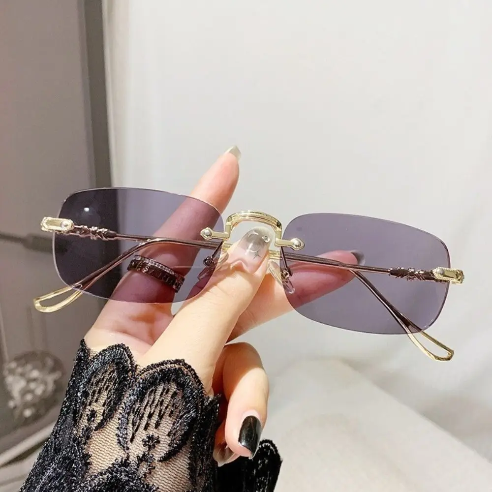 

Blue Ray Blocking Anti Radiation Glasses Eye Protection Rimless Eyeglass Frame Photochromic Glasses Ultralight Computer Goggles