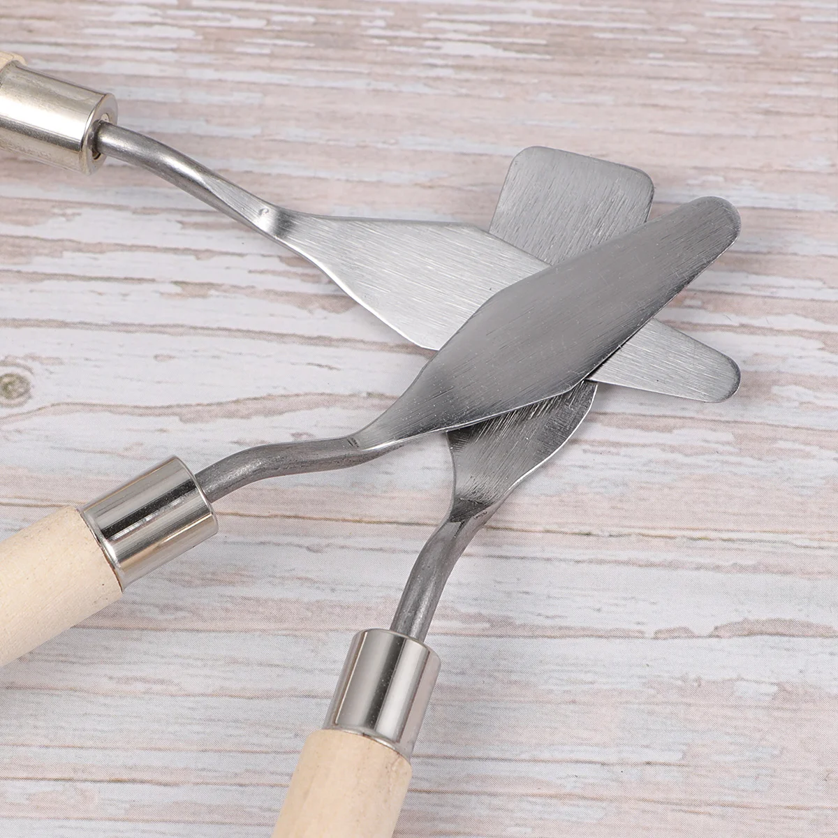 

3 Pcs High Quality Stainless Steel Palette Wood Tools for Painting Projects Mixing Scrapers Suitable Canvas Art