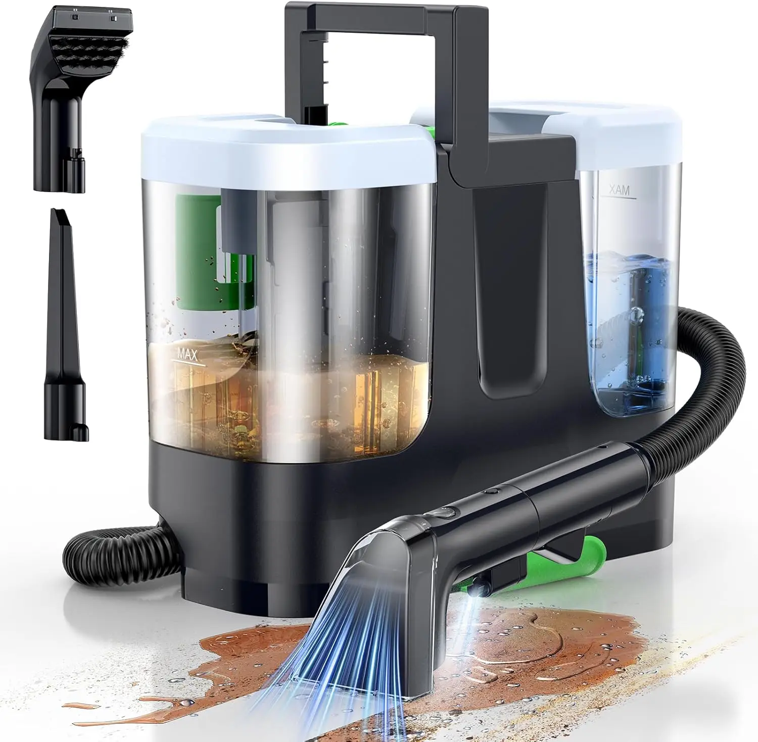 

Portable Carpet Cleaner with 18Kpa Suction, Deep Stain Removal for Pet Accidents, Rugs, Stairs & Couches