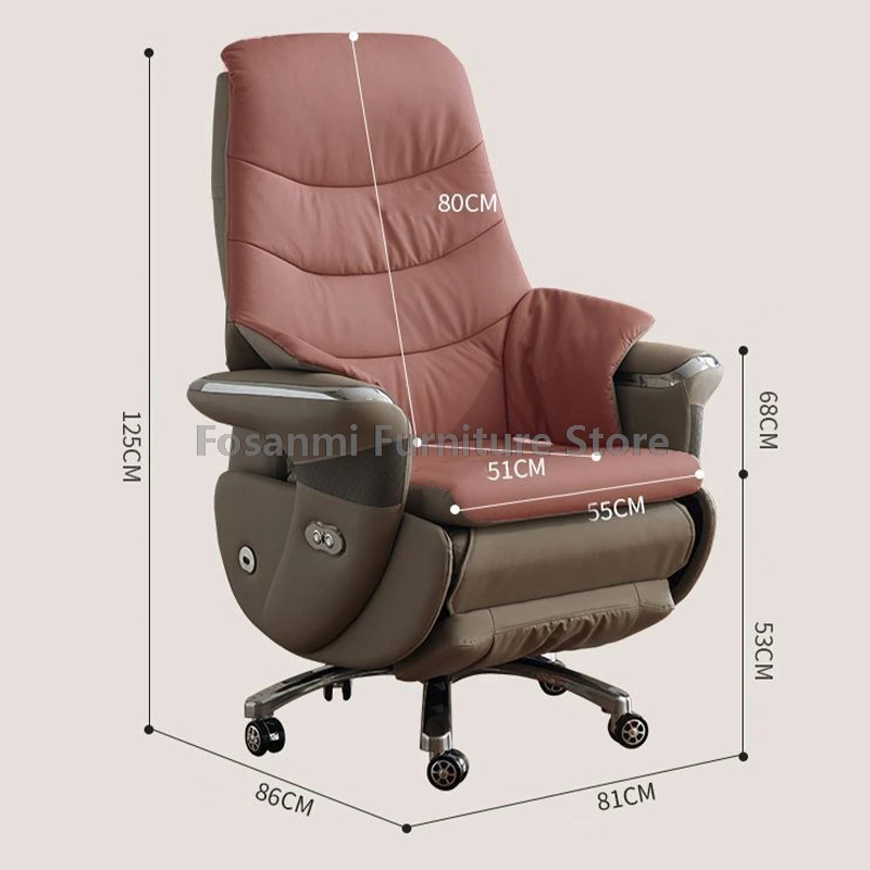 PU Leather Electric Office Chair Comfortable with Armrest and footrest Home Computer Swivel Chair Rechargeable Gaming Desk Chair