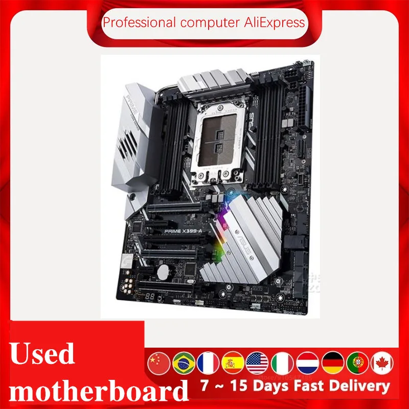 For ASUS PRIME X399-A X399A Motherboard Socket TR4 DDR4  For AMD X399 Original Desktop Mainboard Used Mainboard