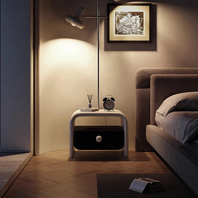 Penyimpanan Nordik Meja Samping Tempat Tidur Laci Kopi Sandaran Kepala Kayu Meja Sederhana Furnitur Salon Mesa De Cabeceira Rendah Nyaman