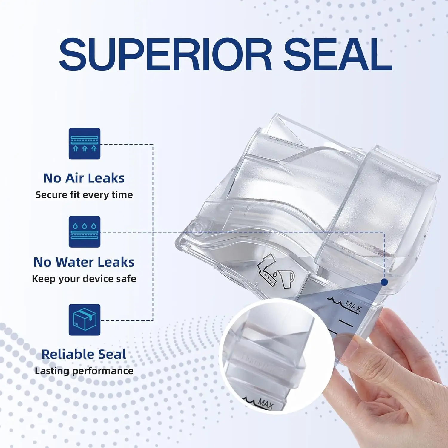 Ersatzdichtung für AirSense 10 und AirCurve10 Wasserbehälter, Silikondichtung für HumidAir Standard-Schlauch, geeignet für Air10 Devi – Detail 3