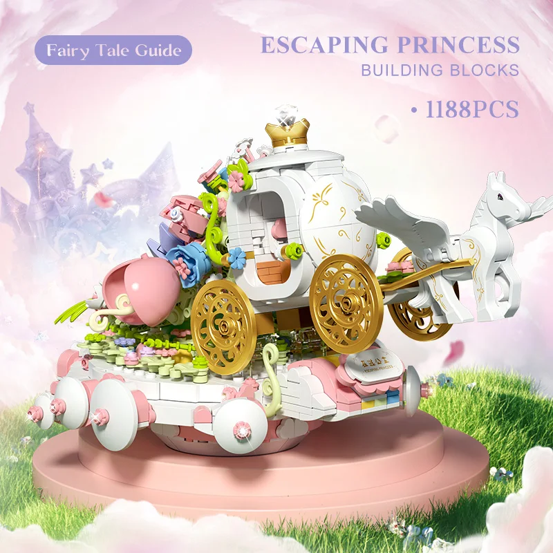 

1188PCS Diamond Inlaid Building Blocks, Iighting, Flowers, Carriage, DIY, Classic Architectural Puzzle Toys