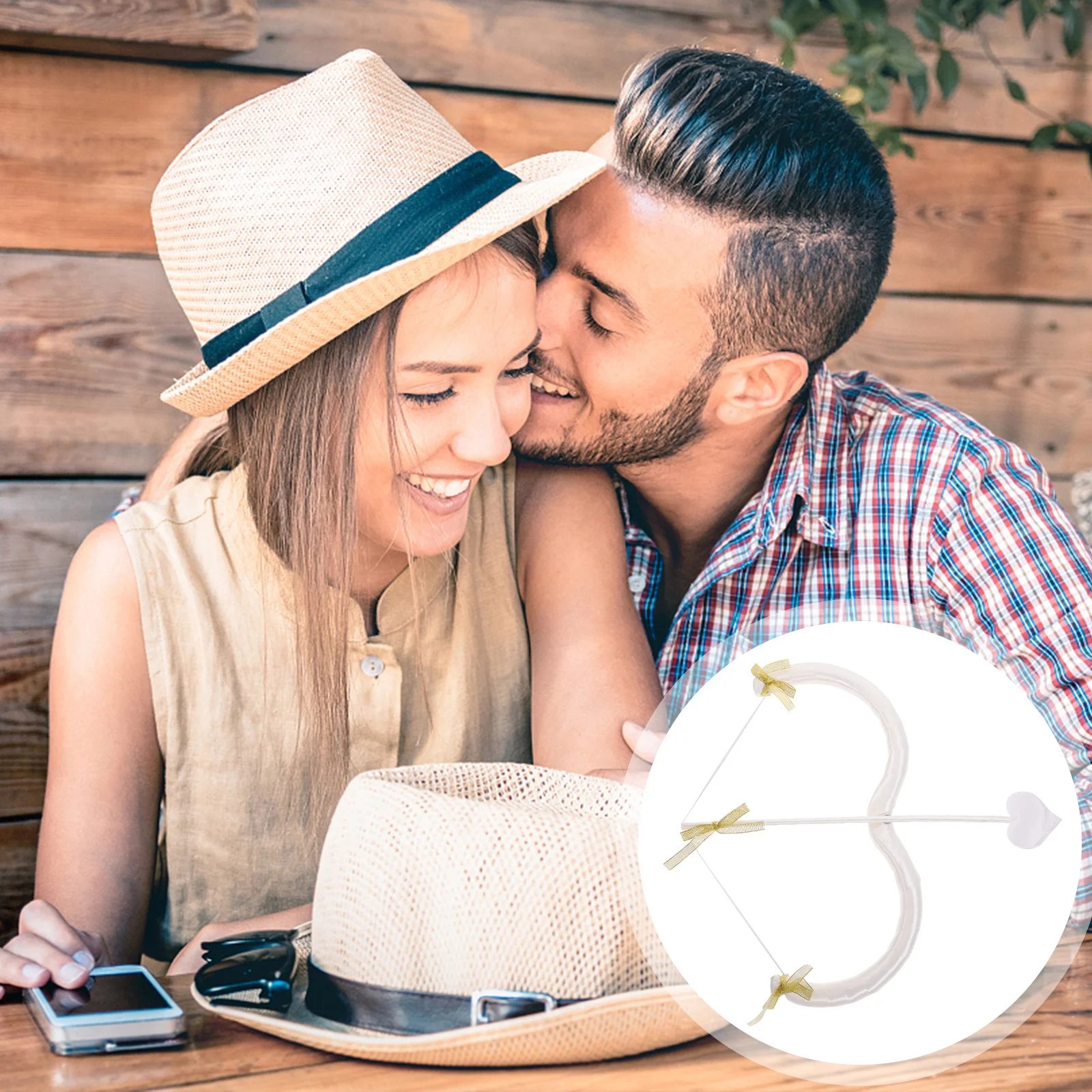 1 Set Cupid Bow and Arrow Prop for Valentine's Day Costume Cosplay Party Love Angel Accessory Makeup Ball Event