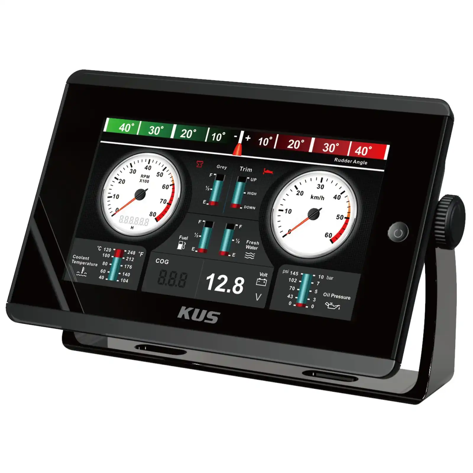 

KUS TFT KMB-70 Integrated Data Monitor 7 Inches 178mm Compatible with J1939 or NMEA 2000 Network fits for two fuel engine